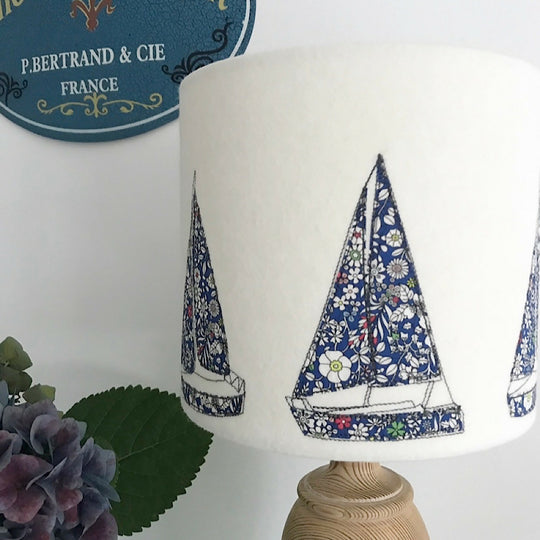 Embroidered Sailing Boat Liberty Print Lampshade