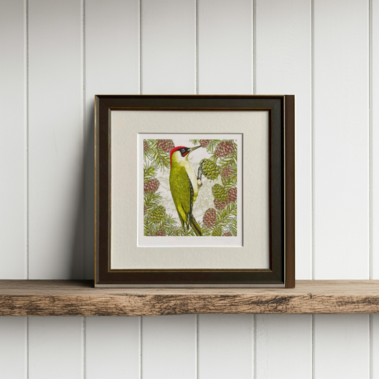 Green Woodpecker - Signed and mounted Giclée Art Print
