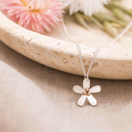 Silver Daisy Pendant Necklace