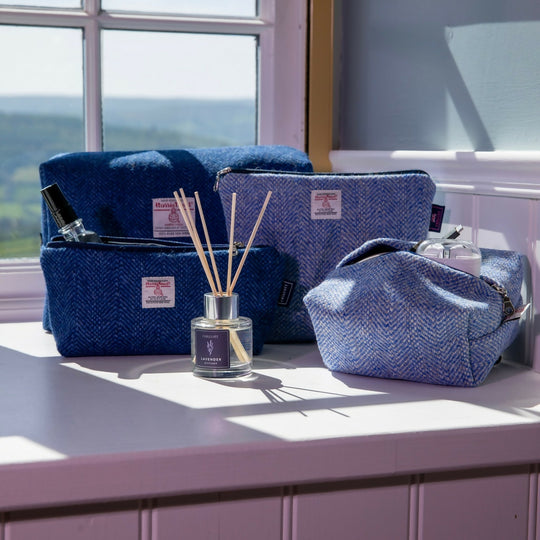 Chilcott Harris Tweed® Kit Bag - Oatmeal and Cornflower blue