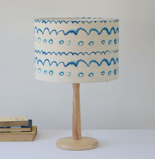 Circles in the Waves Stripe Luxury Linen Lampshade