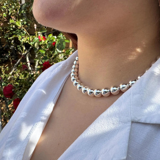 Sterling Silver Bead Necklace