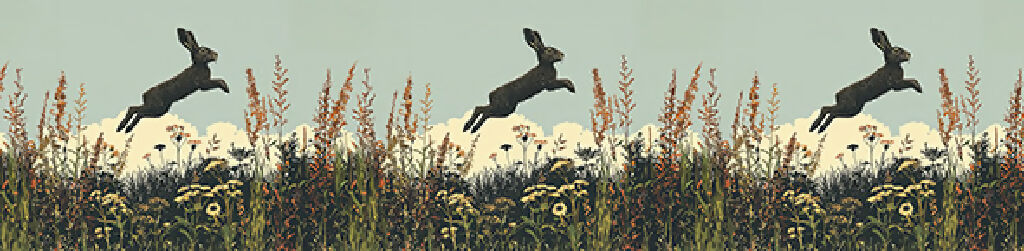 'Jumping for Joy' Hare Illustrative Lampshade