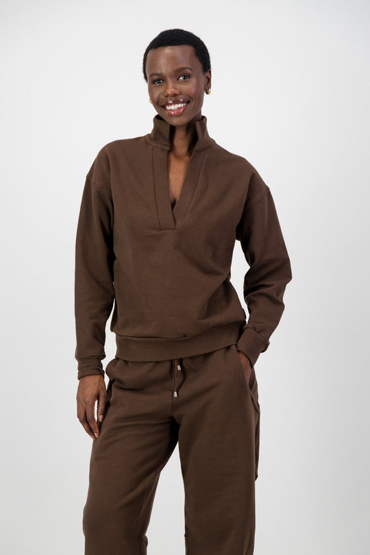 Blake Fleece V-Neck Top by Just Cruizin Clothing