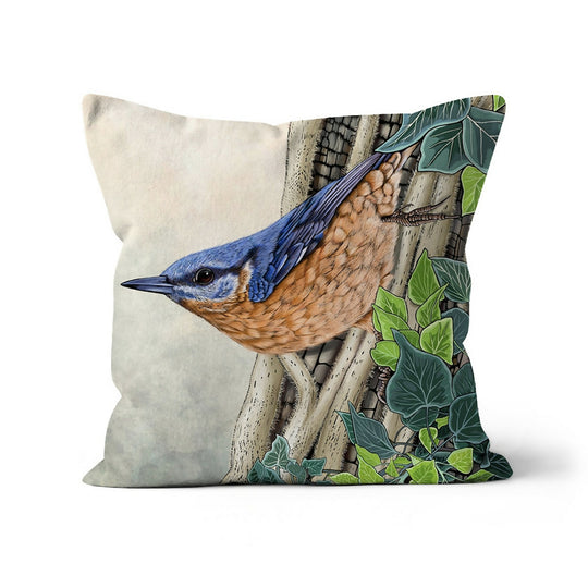 Nuthatch and Ivy Cushion