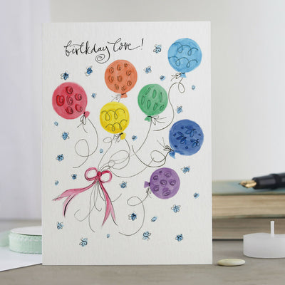 'Birthday Love' Rainbow Balloons Birthday Card