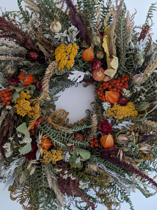 Handcrafted Wreath In Autumnal Colours