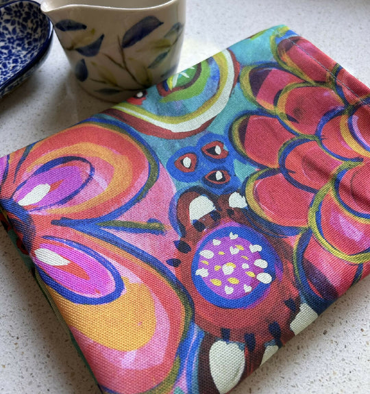 Flower Festival tea towel