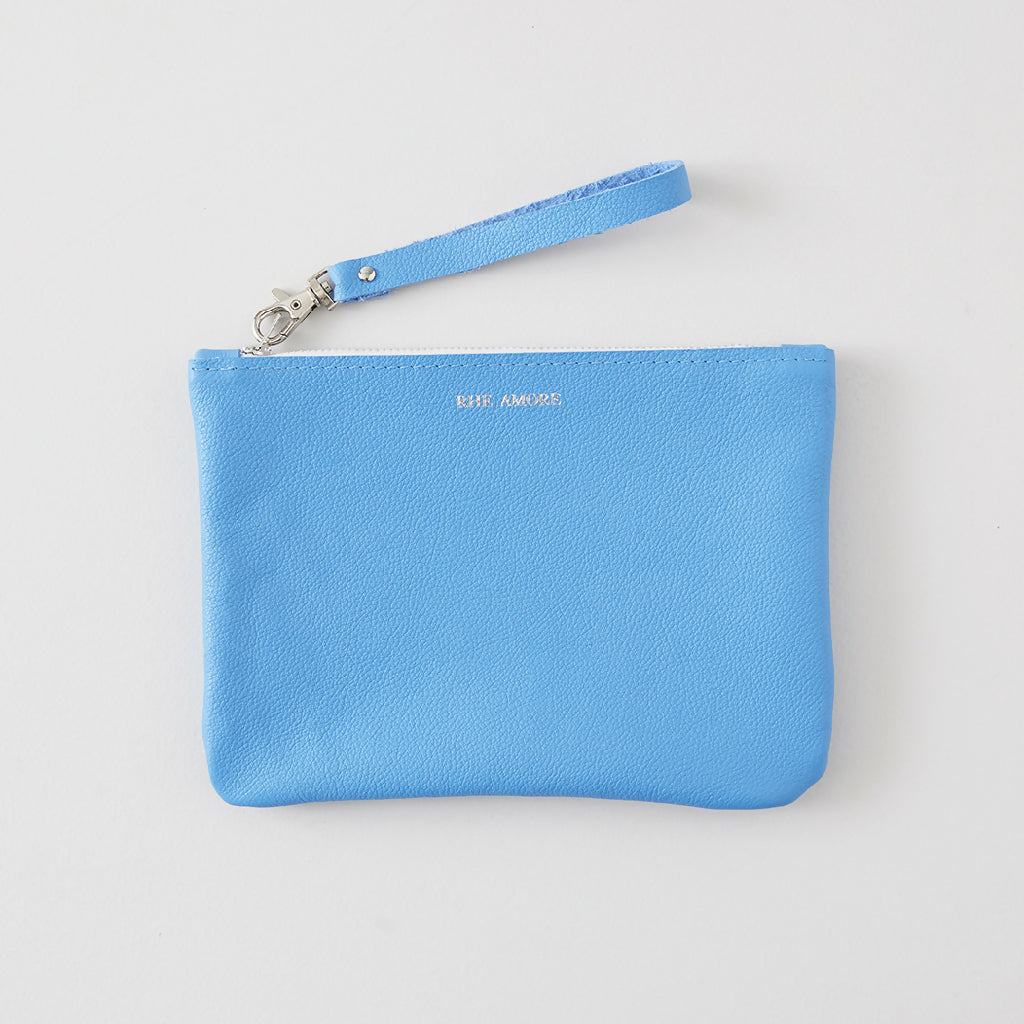 Azure leather clutch bag - RHEAMORE - web