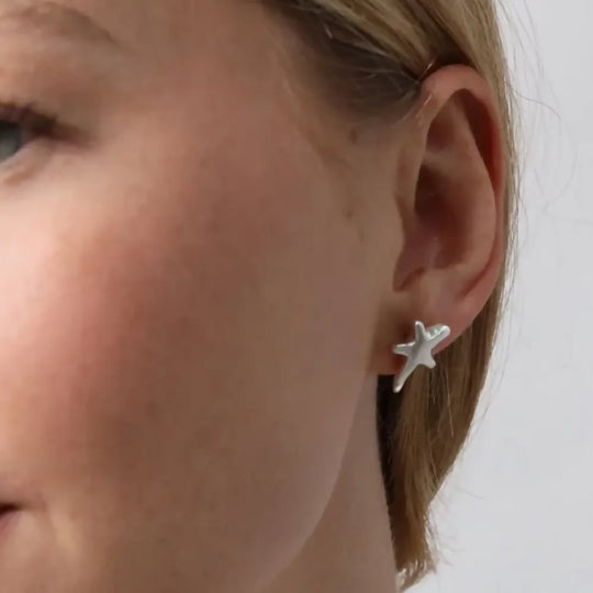Contemporary Star Stud Earrings