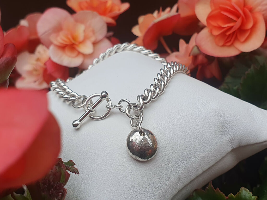 The Silver Pebble Bracelet | Sterling Silver Organic Charm Bracelet