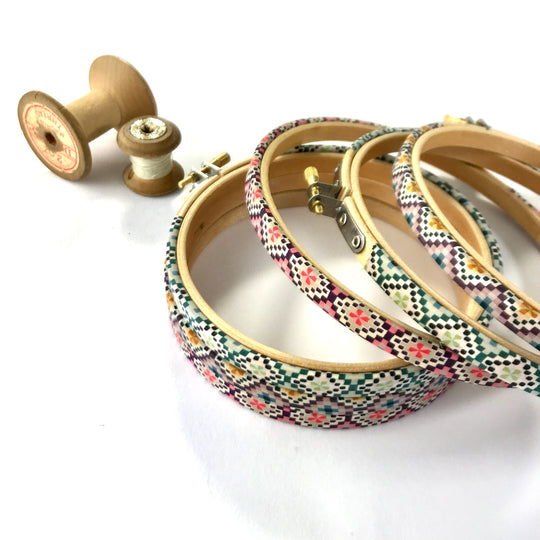 Embroidery Hoop Collection - Set of Three Geometric Design