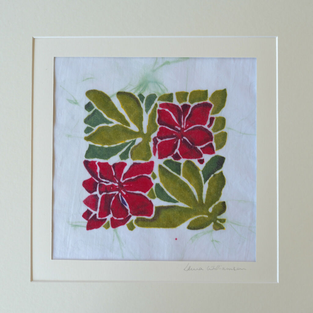 Poinsettia mounted