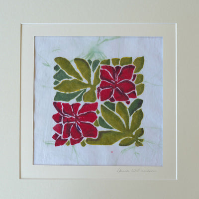 Poinsettia mounted