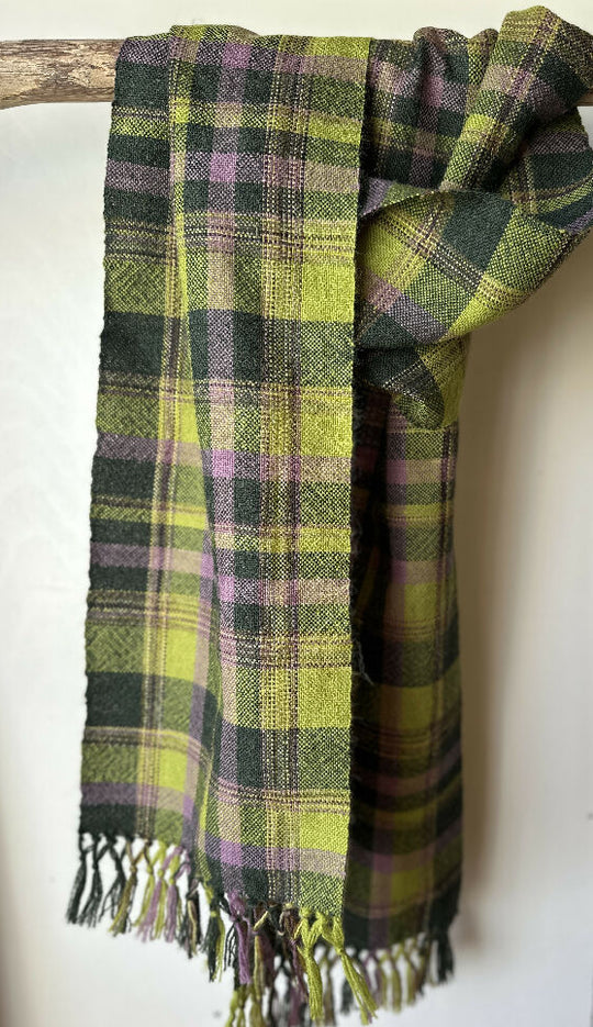 'Heather' Plaid 100% British Wool Regular Scarf