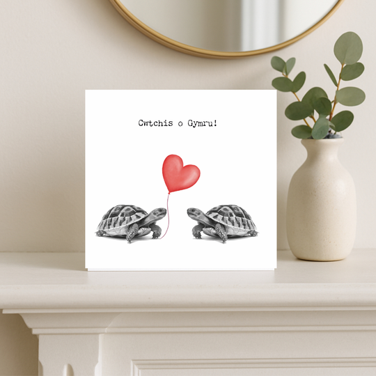 Cwtch o Gymru – Hand-Drawn Greeting Card | Cute & Playful Welsh Love Art
