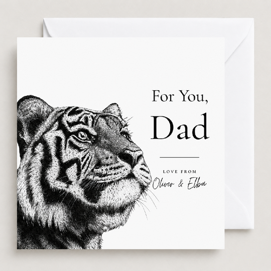 Personalised Tiger Father's Day Card