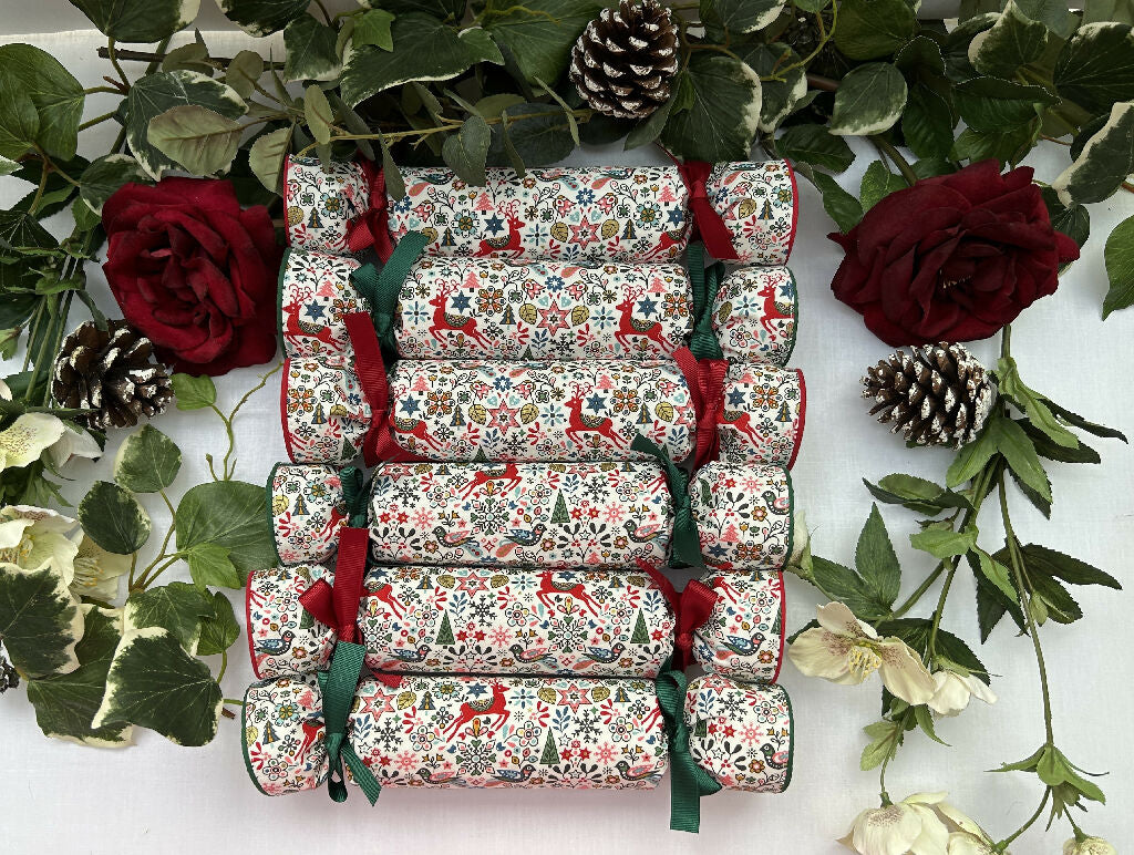 Liberty Print Fabric Christmas Crackers: Eco Reusable Holiday Decor