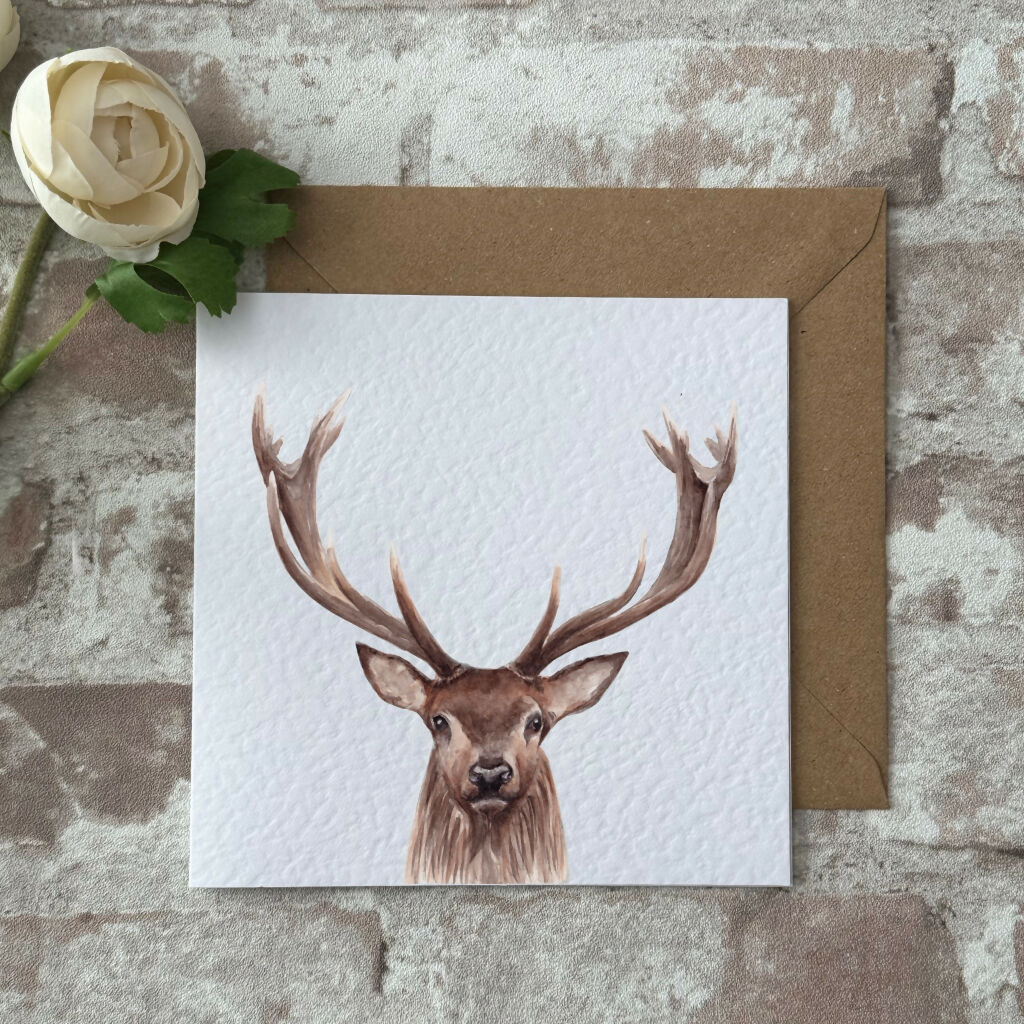 Red Stag Greetings Card