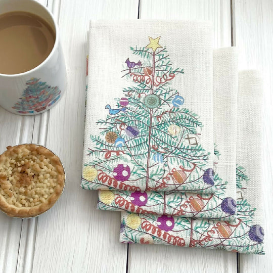 Linen Napkins - 'Oh Christmas Tree'