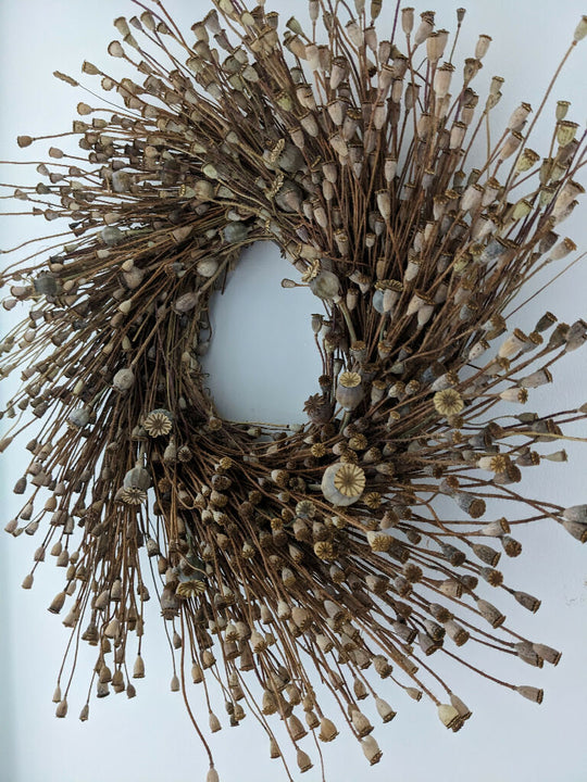 Handmade Poppy Seed Head Wreath