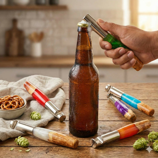 Hand-Turned Wooden Bottle Opener | Sustainable Barware Gift