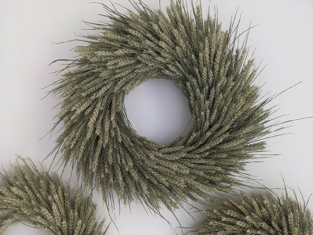 Handmade Forever Wreath Made From Green Wheat