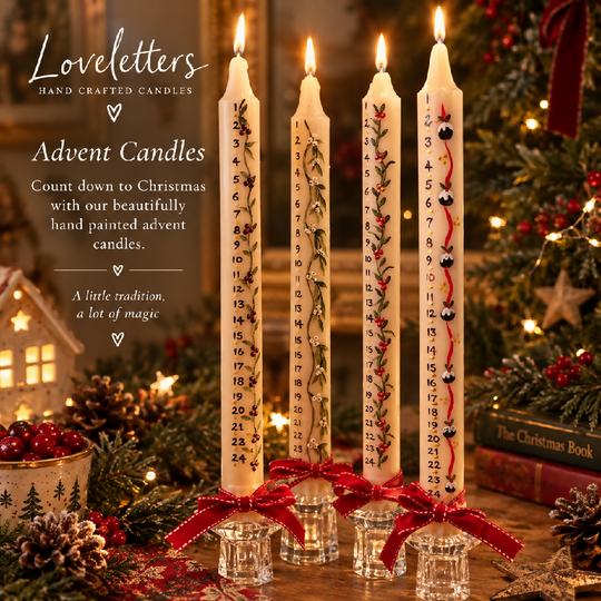 Hand painted Advent candles