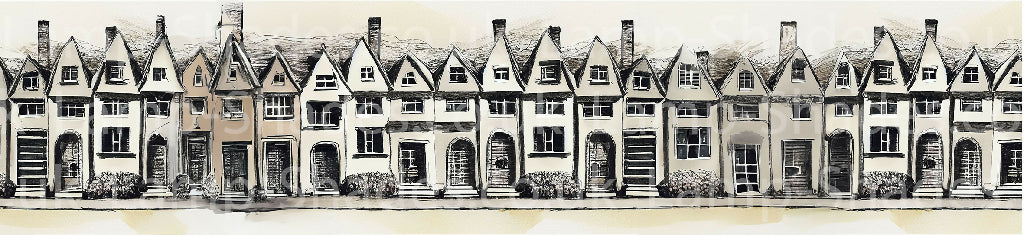 townhouses illustration print