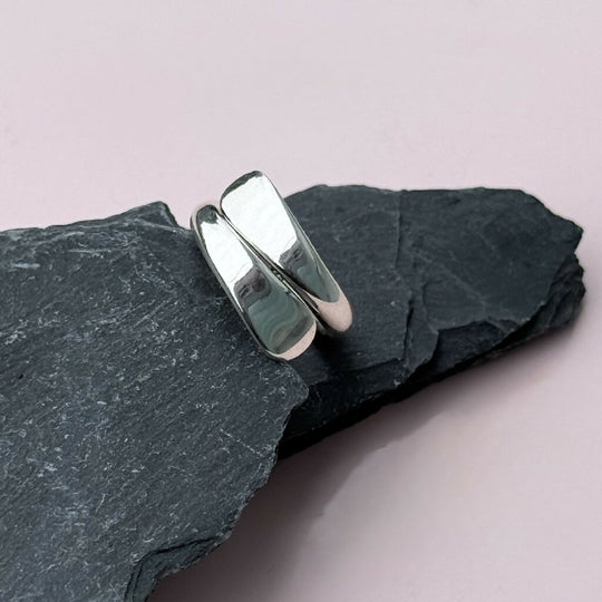 Sterling Silver Open Crossover Ring