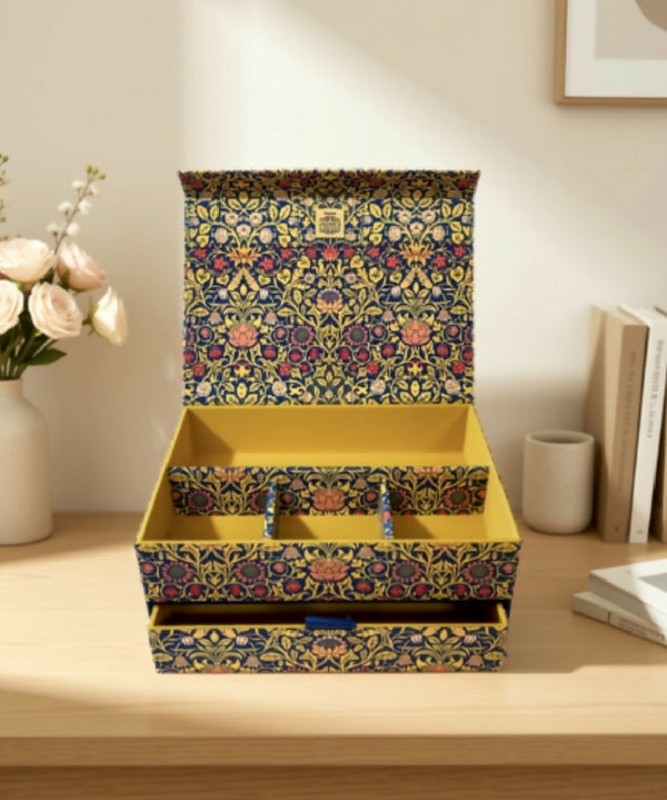 Handmade Violet and Columbine Box | William Morris Fabric Organiser