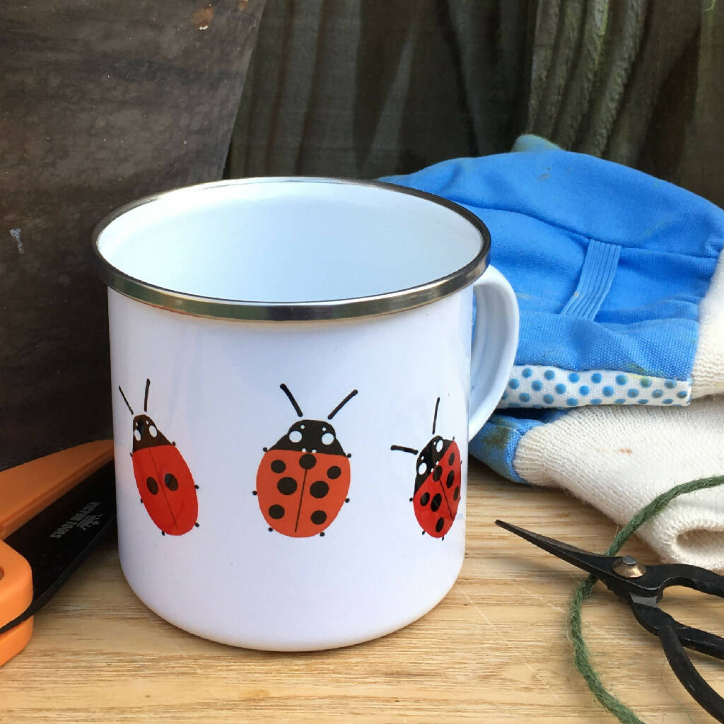 Ladybird Enamel Mug