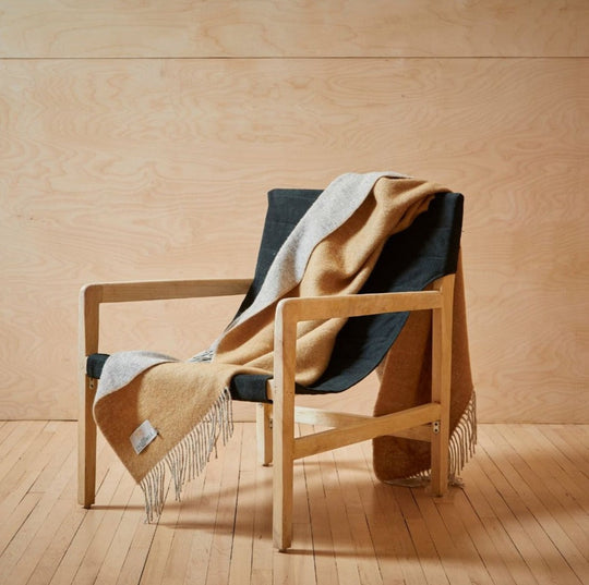 Dartmoor Desert Brown Pure New Wool Throw