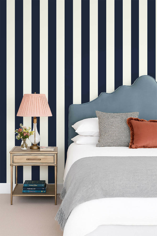 In the Navy Stripe Wallpaper