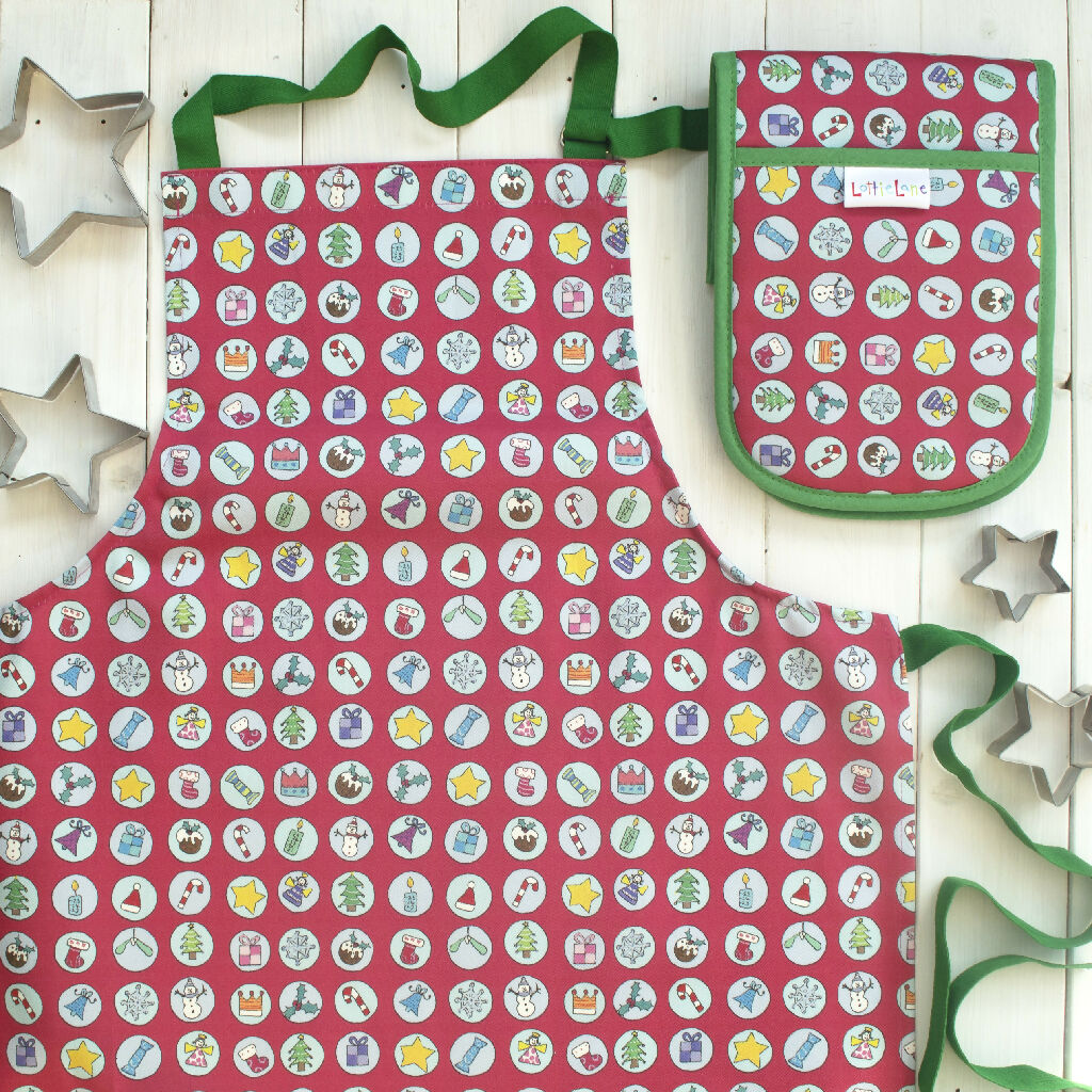 christmas apron and oven glove 4