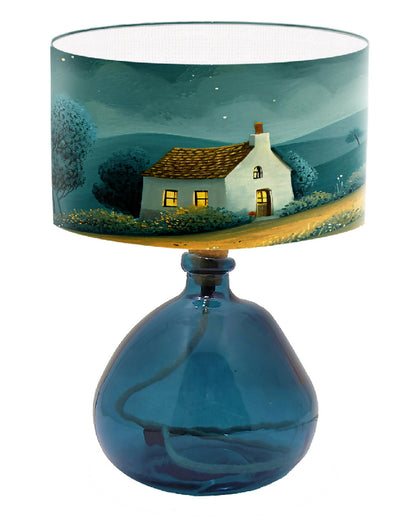 contemporary lighting lamp shade with house moonlight scene