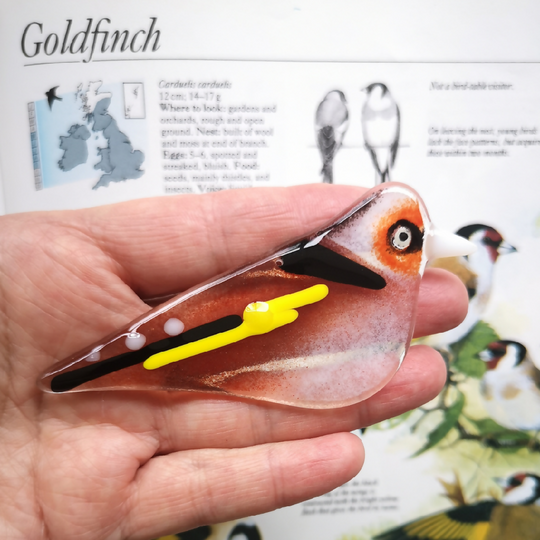Goldfinch, a hanging glass bird decoration