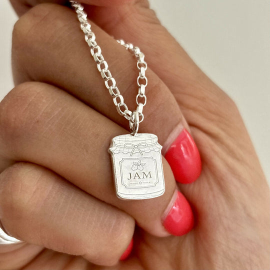 Sterling Silver Jam Jar Charm Necklace