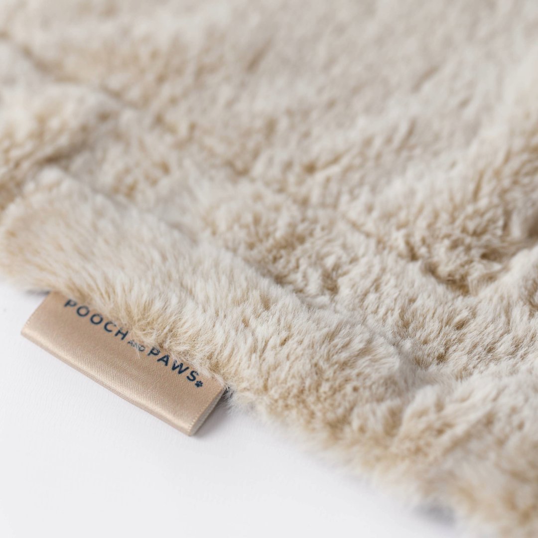 Christmas Dog Blanket. Luxury faux fur in beige. Ideal Christmas gift for dogs. 