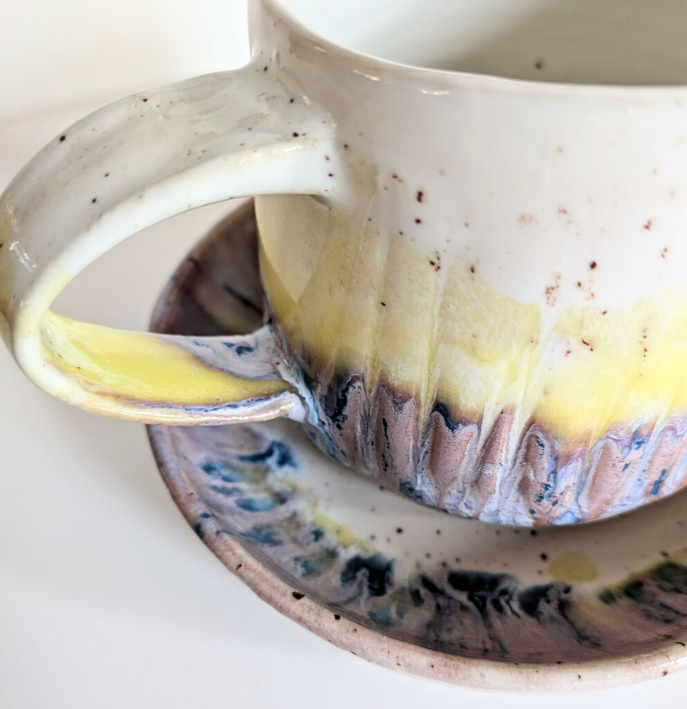 Sauser Spring Handmade Tea Cup & Saucer Set – Spring awakening glaze – Country Living ...