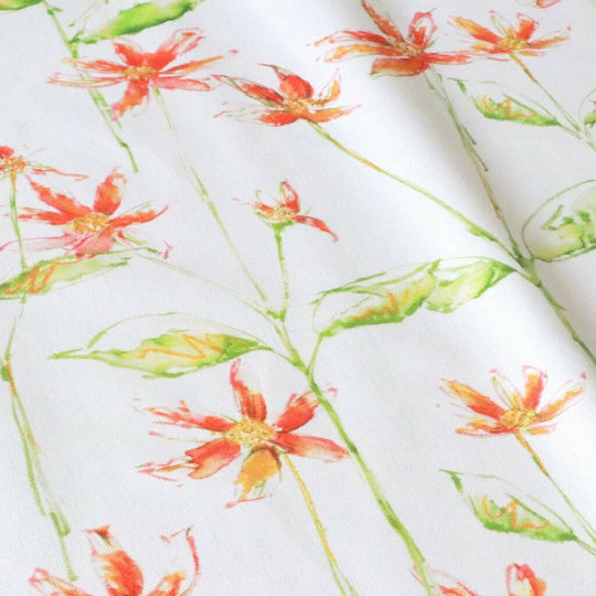 Dancing Autumn Daisies Soft Furnishing Fabric