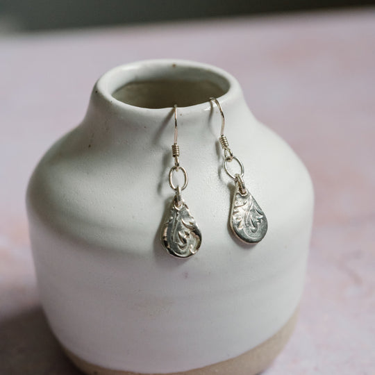 Handmade Silver Teardrop Earrings