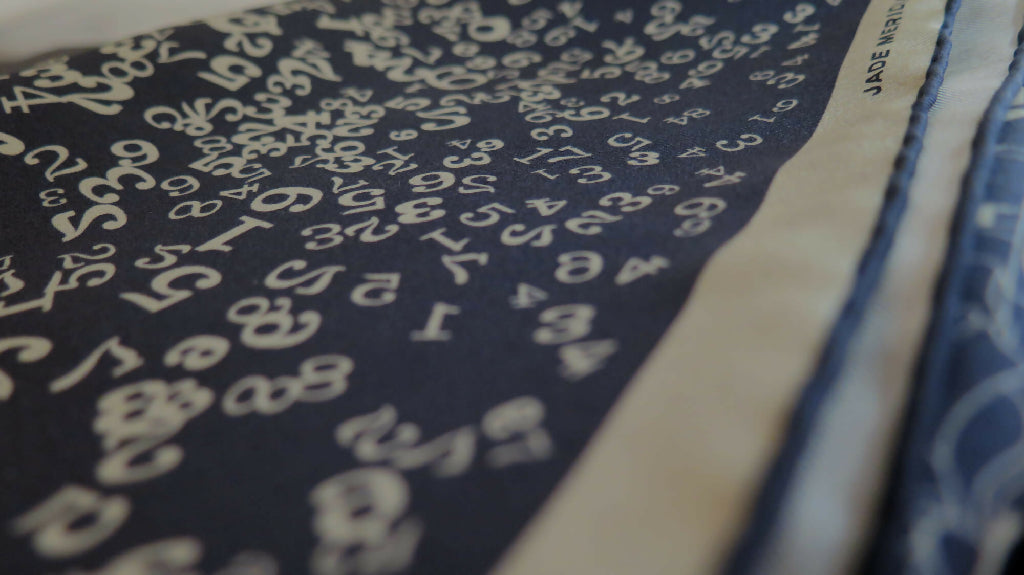 The Gold Code 2 | Aquarius Collection. Hand Rolled Silk Square