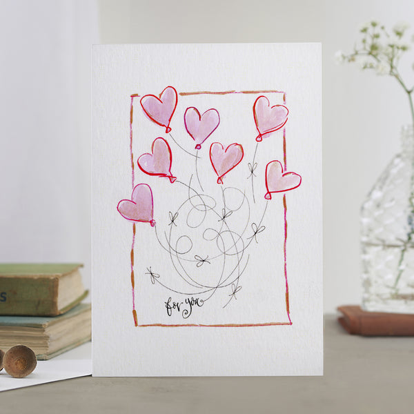 'For You' Hand Painted Printed Greeting Card