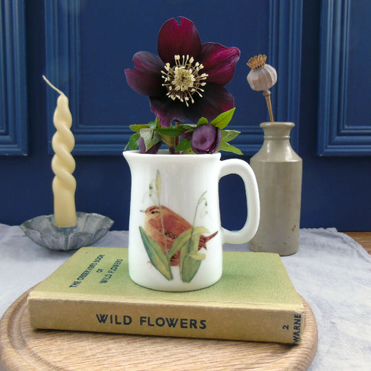 Wren and Snowdrops Fine Bone China Quarter Pint Jug