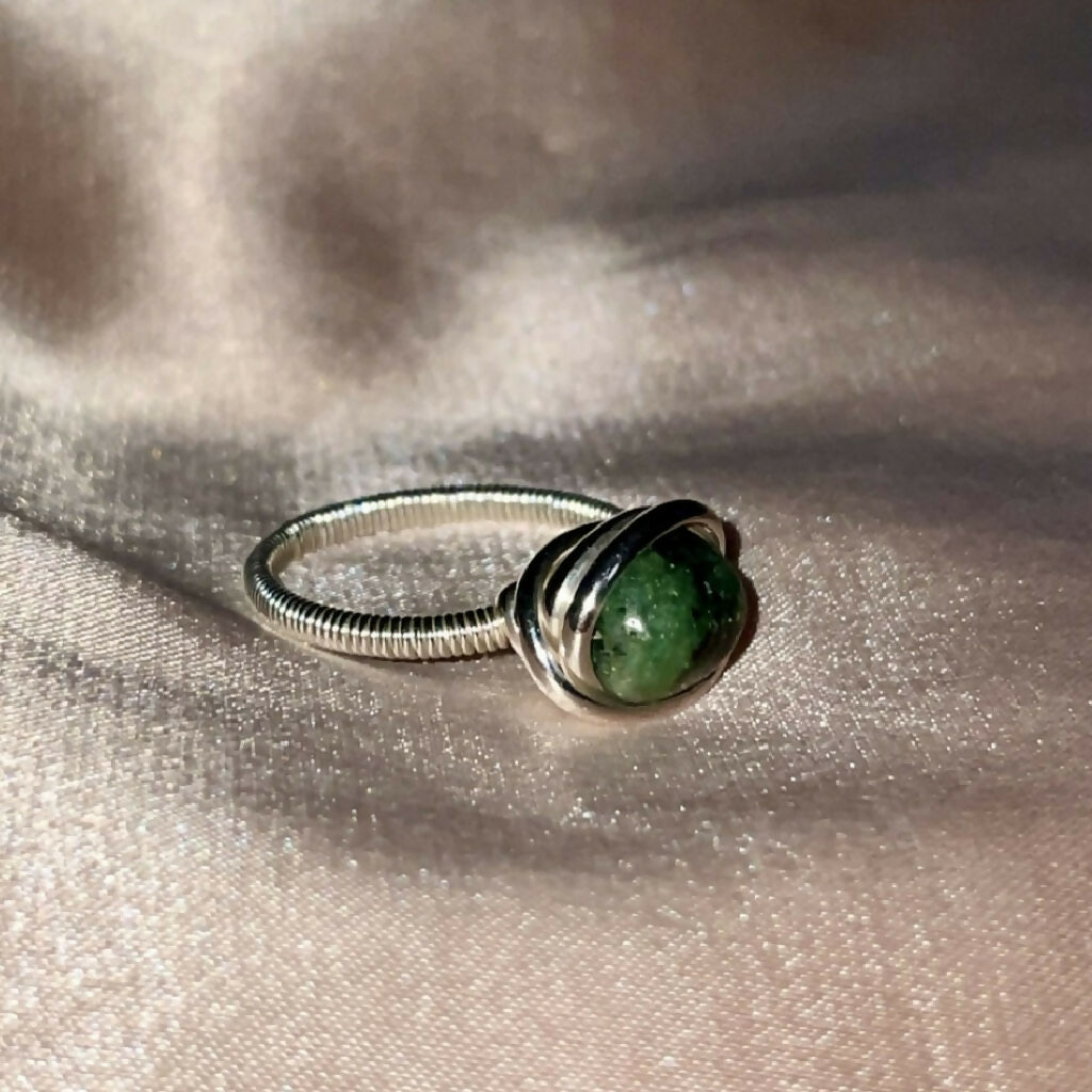 Wire Wrapped Solid Silver Ring Available in a Variety of Stones
