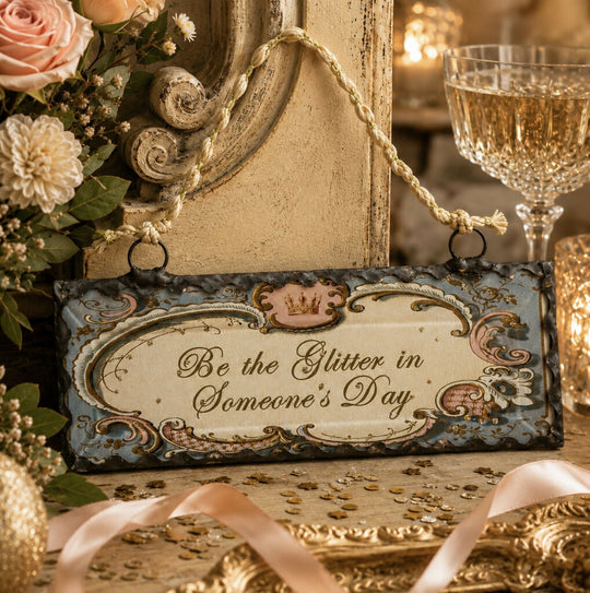 'Be the Glitter in Someone's Day' Hanging Vintage Friendship Token