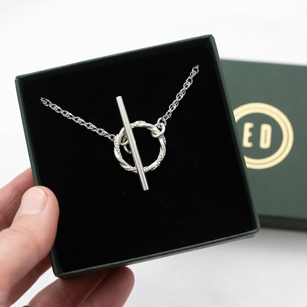 Sterling Silver Toggle Clasp Necklace