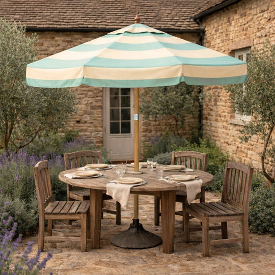 Bounder Stripe Parasol - Club Claret (2.4m)