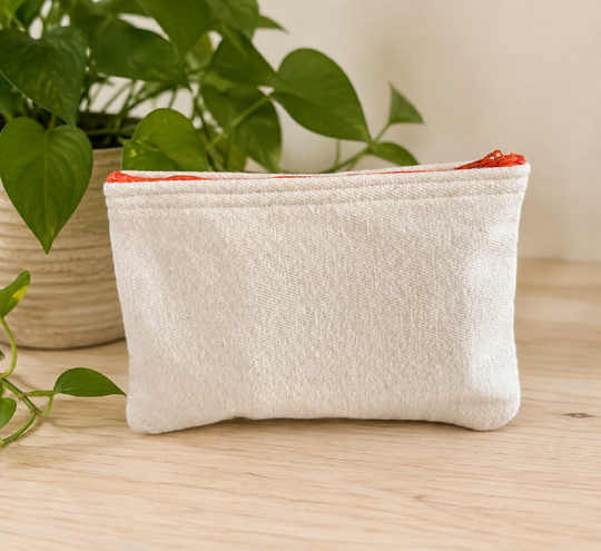 Handmade Fabric Purse – Cream Design